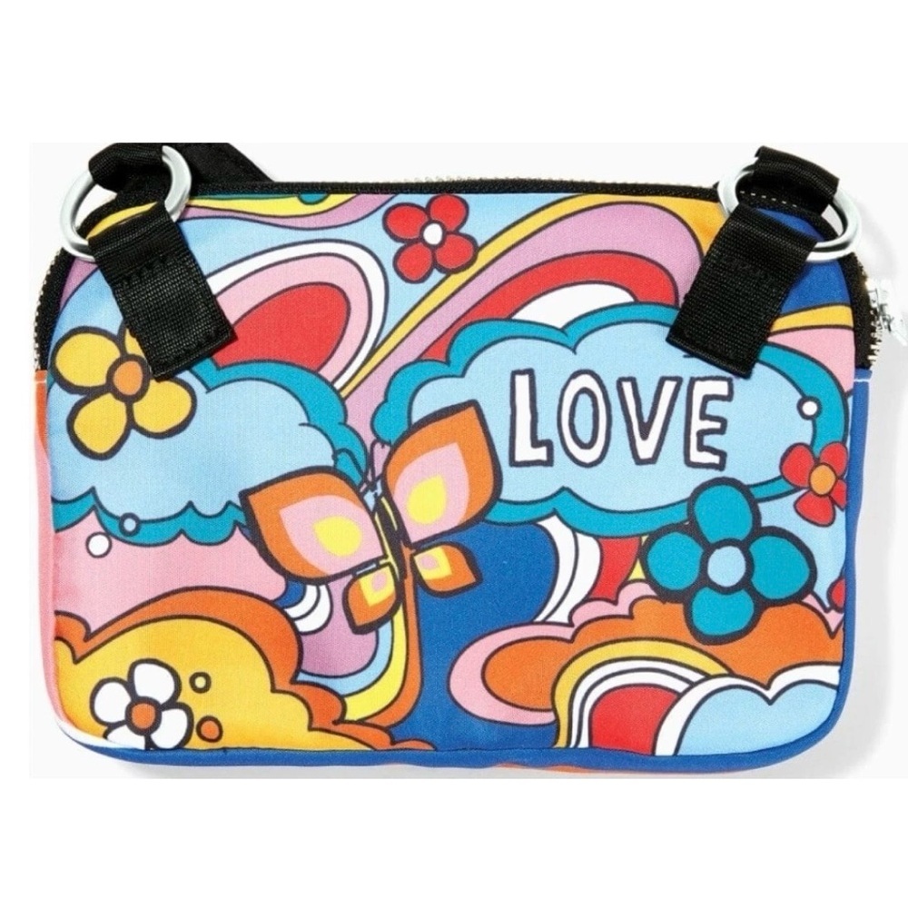 Brighton Power of Love Crossbody Belt Bag Heart Floral Print NWT - Picture 8 of 8